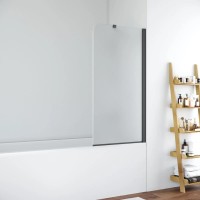 Шторка на ванну Vegas Glass EV LUX ST 76 02M 10 R 76 см R, профиль черный матовый, стекло сатин