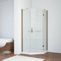Душевой уголок Vegas Glass AFA-Pen TUR NOVO h1890 110 05 Moru R 110x110 см R, профиль бронза, стекло рифленое