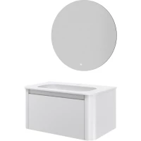 Комплект мебели Armadi Art Voi Matt White 782-080-MW + 786-080-MW + 545/2 82 см, подвесной, белый матовый