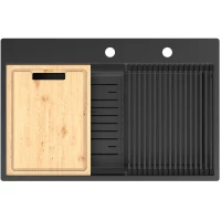 Кухонная мойка Lemark Iordana 780 9932120 78x51 см, черный матовый