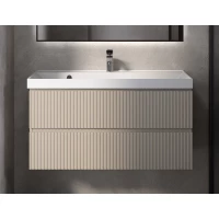 Тумба под раковину AQUAme S1 AQM900110BG 98,6 см, подвесная, бежевый матовый