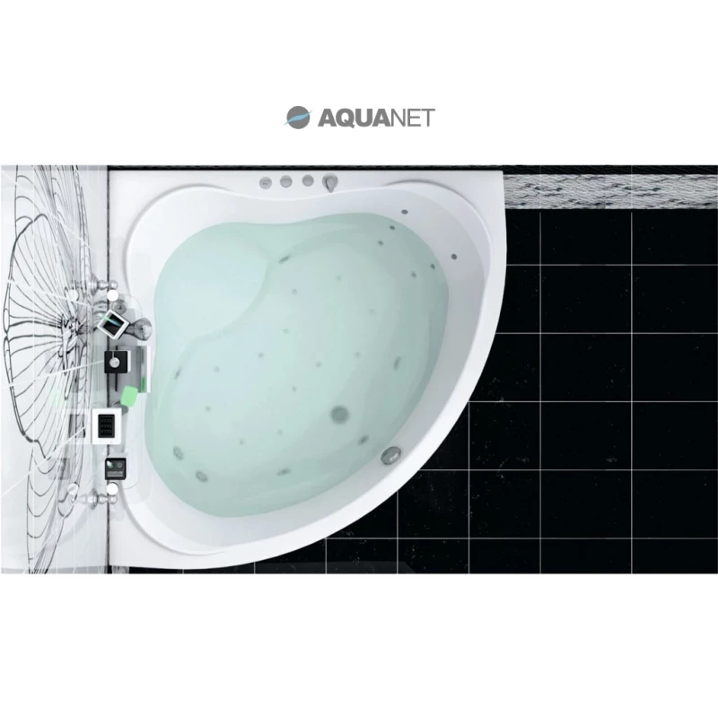 Акриловая ванна 149,3x149,3 см Aquanet Malta 00205410