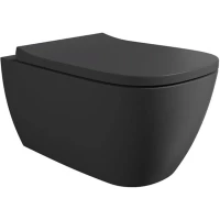 Унитаз подвесной Alice Wunder 45000108SET безободковый, торнадо, с сиденьем микролифт, черный матовый