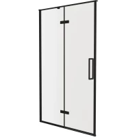 Душевая дверь Knotlor Shell HDIP120CG0BL 120 см, профиль черный матовый, стекло прозрачное