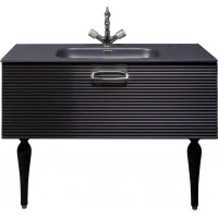 Тумба под раковину Armadi Art Vallessi Avantgarde Linea 842-080-BCR 80 см, подвесная, черный глянец