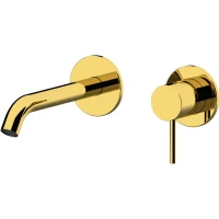 Смеситель для раковины Remer X Style X15PLWBDO встраиваемый, без донного клапана, золотой