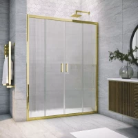 Душевая дверь Vegas Glass Z2P TUR NOVO 160 09 Moru 160 см, профиль золотой, стекло рифленое