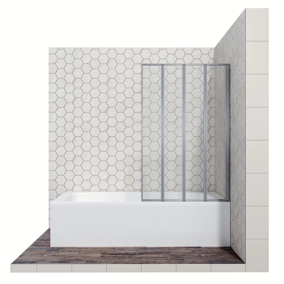 Шторка для ванны 90 см Ambassador Bath Screens 16041110R прозрачное душевая шторка на ванну veconi palau pl 73bl 900х1500 мм прозрачное стекло 4 мм