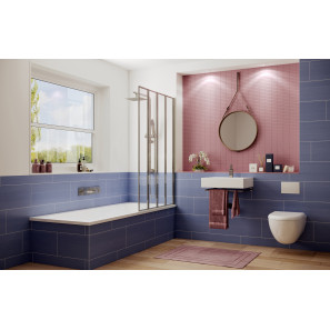 Изображение товара шторка для ванны 90 см ambassador bath screens 16041110r прозрачное