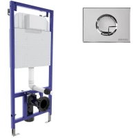 Инсталляция для унитаза Berges Novum R3 040223 с кнопкой смыва, хром