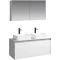 Комплект мебели бетон светлый/белый глянец 120 см Aqwella 5 Stars Mobi MOB0112BS + MOB0712W + 641945 + 641945 + MOB0412 + MOB0717BS - 1
