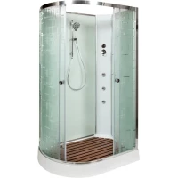 Душевая кабина 120x80x208 см Deto EM1512RNGM матовое с прозрачным узором