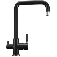 Смеситель для кухни с подключением к фильтру Ulgran ультра-черный U-019-344