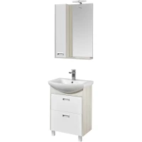 Комплект мебели белый глянец/дуб сомерсет 61 см Акватон Бекка 1A196601BAC20 + 1WH110246 + 1A214602BAC20