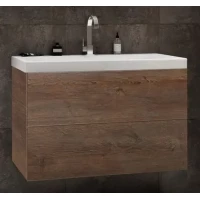 Тумба под раковину Art&Max Verona Push AM-Verona-Push-800-2C-SO-RB 79,6 см, подвесная, дуб баррик