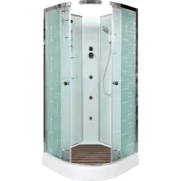 Душевая кабина 80x80x208 см Deto EM1580NGM матовое с прозрачным узором