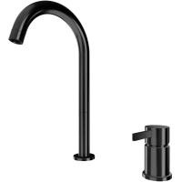 Смеситель для раковины Remer Metrica MC57LCFP без донного клапана, черный хром матовый