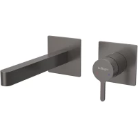 Смеситель для раковины BelBagno Delta 2.0 DEL2.0-BLVM-GM-W0 встраиваемый, без донного клапана, оружейная сталь матовый