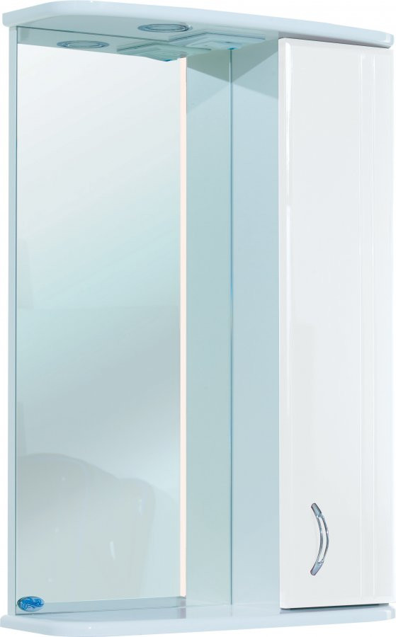 Зеркальный шкаф 55х72 см белый глянец R Bellezza Астра 4614908001012