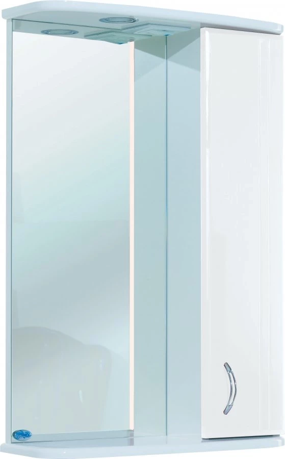 Зеркальный шкаф 55x72 см белый глянец R Bellezza Астра 4614908001012