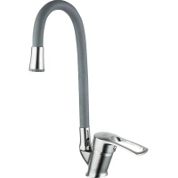 Смеситель для кухни Frud R41055-3 с гибким изливом, хром/серый