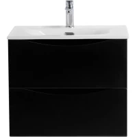 Тумба под раковину BelBagno Marino Nero Lucido MARINO-CER-N-600-2C-SO-NL-P 59,6 см, подвесная, черный глянец