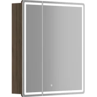 Зеркальный шкаф Sancos MI70ECH 69x74 см R, с LED-подсветкой, сенсорным выключателем, диммером, дуб чарльстон