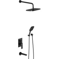 Душевой комплект Damixa Gala 953510300 со смесителем, 300x210 мм, черный матовый