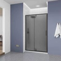 Душевая дверь Veconi Ottimo OP20B-120-12-C9 120 см, профиль черный матовый, стекло тонированное матовое