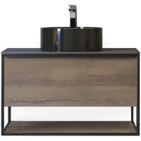 Тумба древесный аттик/черный 75 см Jorno Steal Ste.01.75/P/Da