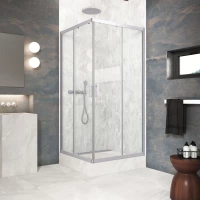 Душевой уголок Vegas Glass ZA Protec h1900 80 07 01 80x80 см, профиль матовый хром, стекло прозрачное