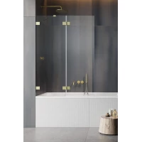 Шторка для ванны Radaway Essenza Pro Brushed Gold PND II 140 Left 10102140-99-01L прозрачное