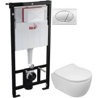 Комплект подвесной унитаз SSWW CT2038V + система инсталляции AlcaPlast AM101/11203:1RUSSETM71