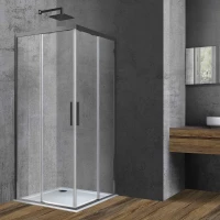 Душевой уголок Vincea Soft VSS-3SO900CLGM 90x90 см, профиль вороненая сталь, стекло прозрачное