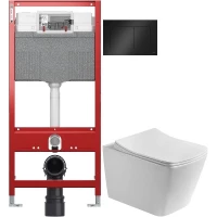 Комплект подвесной унитаз Art&Max Techno AM9310CHR/SC + система инсталляции Tece 9300302 + 9240407