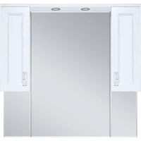 Зеркальный шкаф Misty Дива П-Див04105-013 105x100,1 см, с подсветкой, выключателем, белый матовый