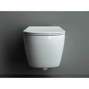 Изображение товара подвесной безободковый унитаз с сиденьем микролифт ceramica nova pearl cn8001