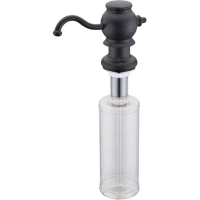 Дозатор для жидкого мыла Zorg ZR-24 ЧЕРНЫЙМЕТАЛЛ 350 мл, встраиваемый, для кухни, черный металлик