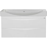 Тумба под раковину Misty Элвис П-Элв01105-0112ЯПо 100,3 см, подвесная, белый глянец