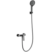 Смеситель для душа Wonzon & Woghand WW-B2585-BGG с душевым гарнитуром, темный графит матовый