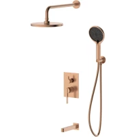 Душевой комплект DQ Bonn DA1705633 225 мм, со смесителем, розовое золото матовый