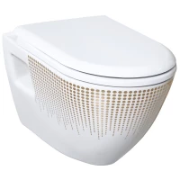 Унитаз подвесной Creavit Terra TP325-11CB00E-NA00 белый/золото