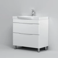 Тумба с раковиной белый глянец 80 см Am.Pm Like M80FSX0802WG + M80WCC0802WG