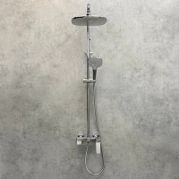 Душевая система Comforty FF071R-CCT 00-00004527 239 мм, со смесителем, хром/белый глянец