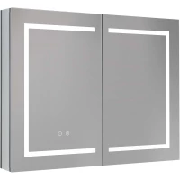 Зеркальный шкаф Aquatek AQ7904-MLC 90x70 см, с LED-подсветкой, сенсорным выключателем, антизапотеванием