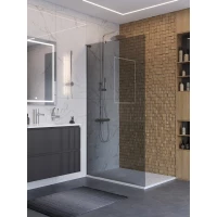 Душевая перегородка BelBagno Uno UNO-L-1-TB-110-GR-Cr 110 см, профиль хром, стекло графитовое