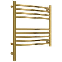 Полотенцесушитель электрический 500x500 золотой МЭМ левый, перемычка выгнутая Сунержа Богема 3.0 03-5802-5050