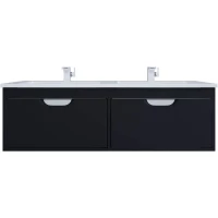 Тумба с раковиной Uperwood Tanos KModul120B 122 см, подвесная, черный матовый