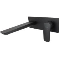 Смеситель для раковины Aquatek Вега AQ1013MB встраиваемый, без донного клапана, черный матовый