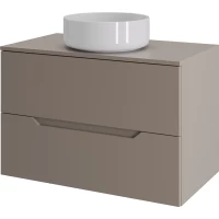 Тумба с раковиной Orange Line Li-70TuLMDF+B09-360W 70,2 см, подвесная, со столешницей, латте матовый